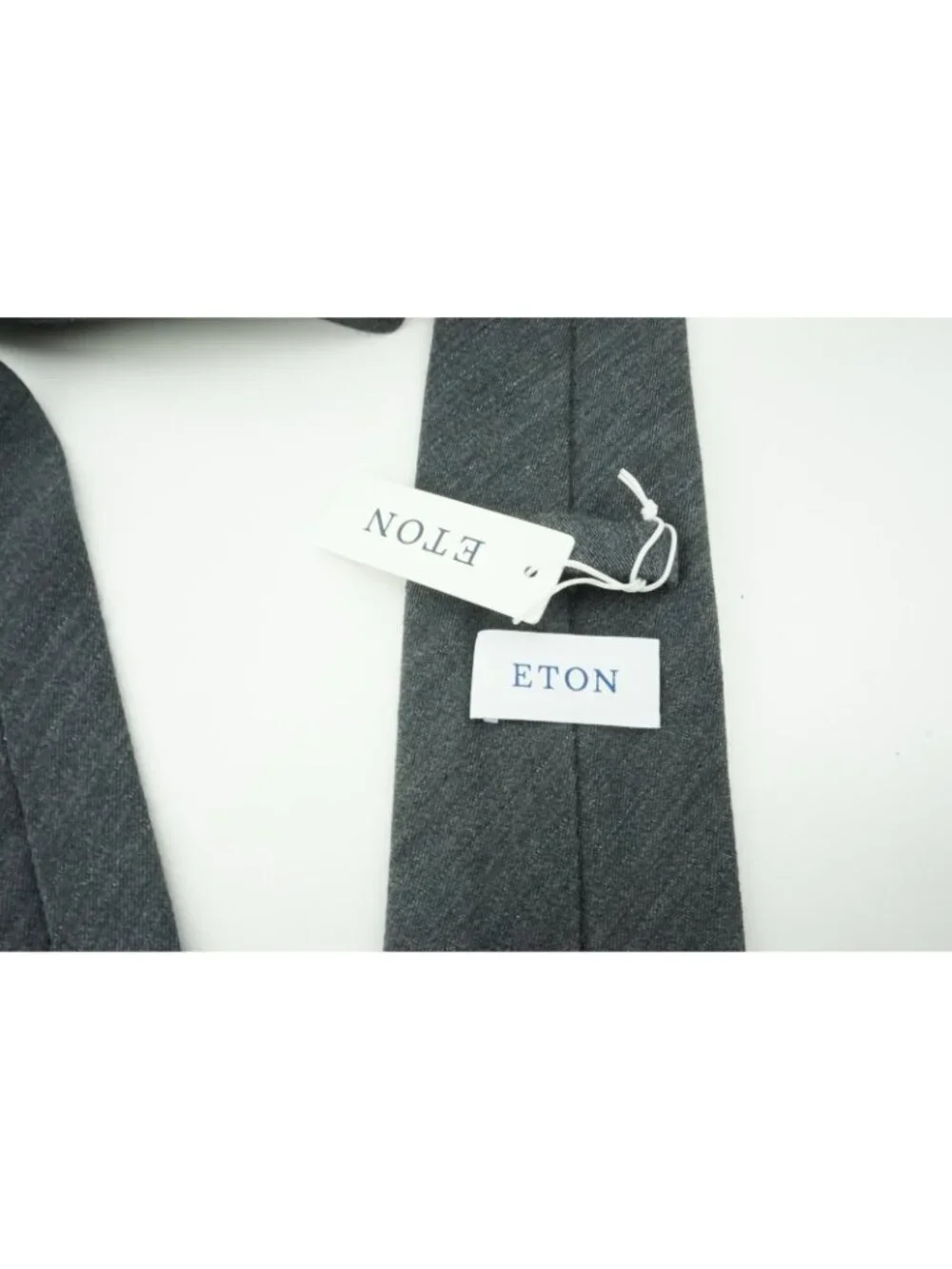 Eton Cloud Gray Tinsel Striped Silk Blend Tie Brand New With Tags